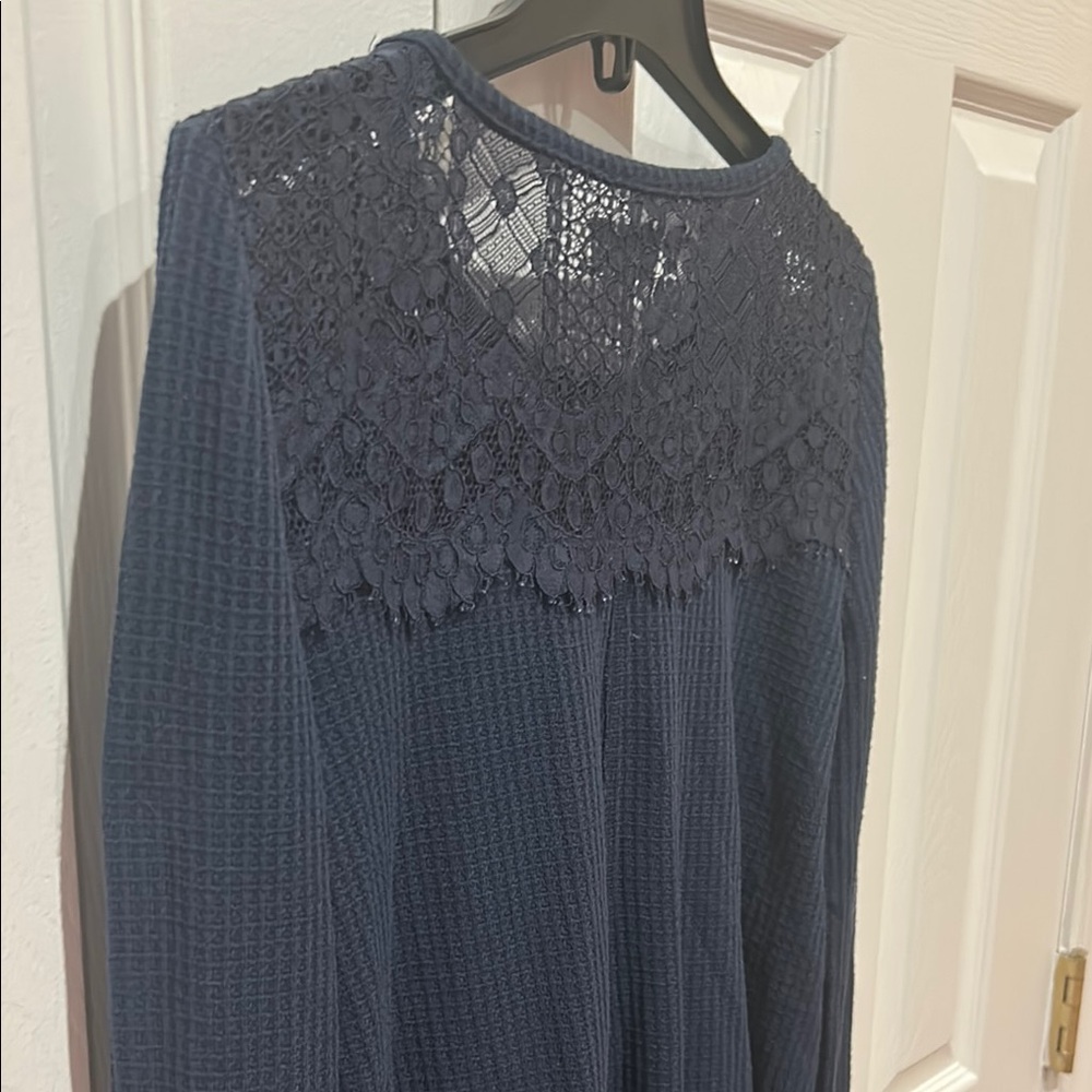 Lucky Brand Navy Lace Top